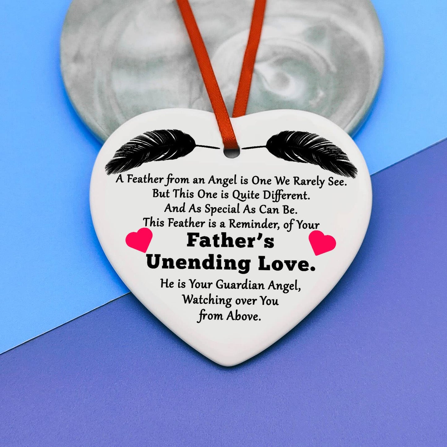 Dad Memorial Gift Ornament Ceramic Gifts for Loss of Father Sympathy Gift in Memory of Daddy Remembrance Gifts Bereavement Gifts Condolence Gift Dad Memorial Gift in Memory of Father Ornament Hanging