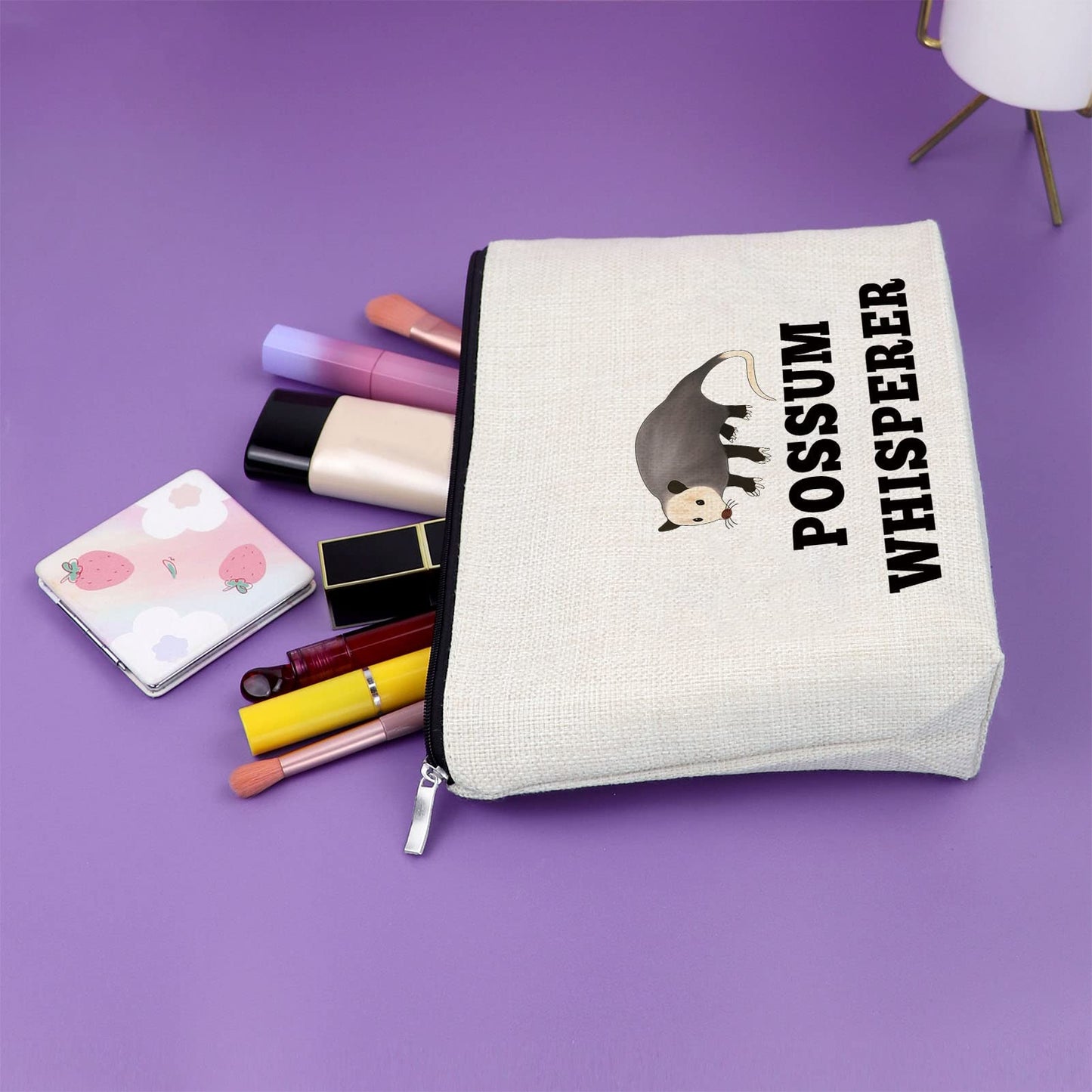 Sazuwu Possum Opossum Gift Possum Animal Lover Gifts Makeup Bag Possum Gift for Women Birthday Gifts for Friend Female Cosmetic Bag Possum Owner Gift Christmas Gifts for Her Cosmetic Travel Pouch