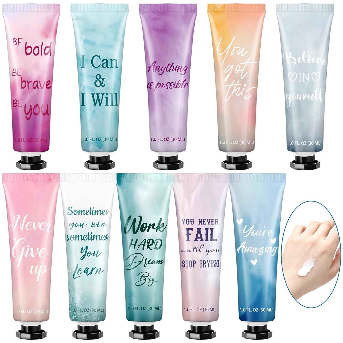 30 Pack Christmas Employee Appreciation Team Gift Bulk Travel Size Hand Cream Inspirational Natural Fragrance Hand Lotion Xmas Winter Thank You Gift for Women Teacher Nurse Coworker Staff Baby Shower