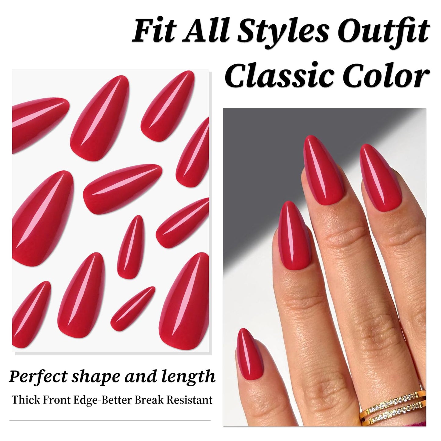 Lifextol 240PC Wine Red Almond Press on Nails Medium Fake Nails Press ons, False Acrylic Nails Press on Nails Almond Glue on Nails Artificial Nail Tips Fingernail Stick on Nails with Glue&Sticky Tab