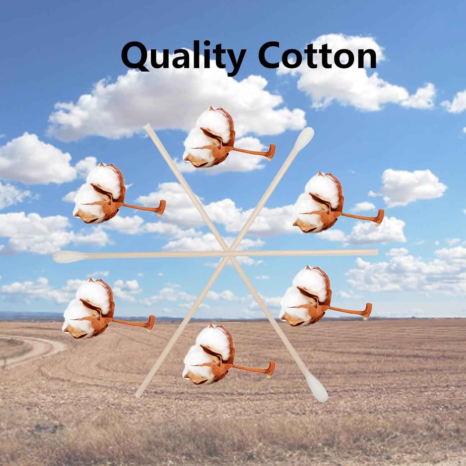 6 Inch Long Cotton Swabs,2000pcs Cotton Swabs,Long Cotton Swabs with Wooden Handle,Great for Gun Cleaning,Pet Care and Makeup