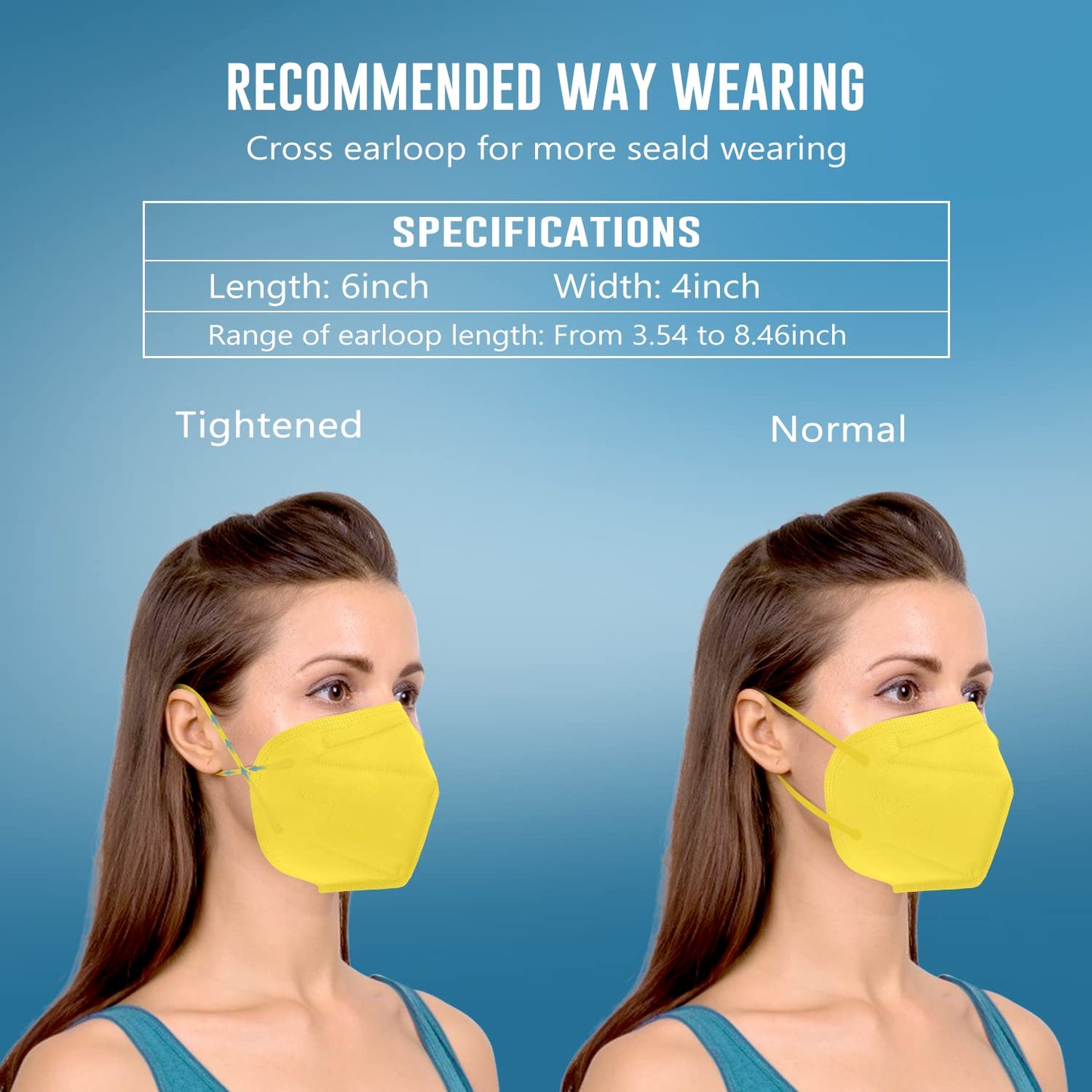 WWDOLL KN95 Face Mask 25 Pack, 5-Layers Breathable KN95 Masks, Yellow