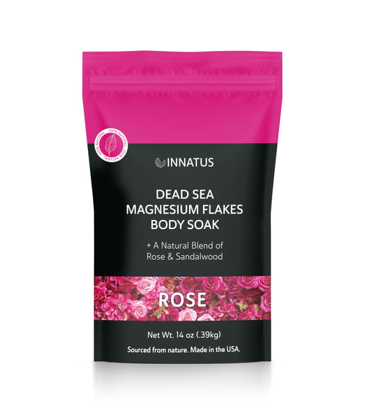 Pure Dead Sea Magnesium Flakes Clarity Soak – Relaxing & Replenishing 14oz Bath Soak – Infused with Infused with Natural Oils for Muscle Recovery (Rose)