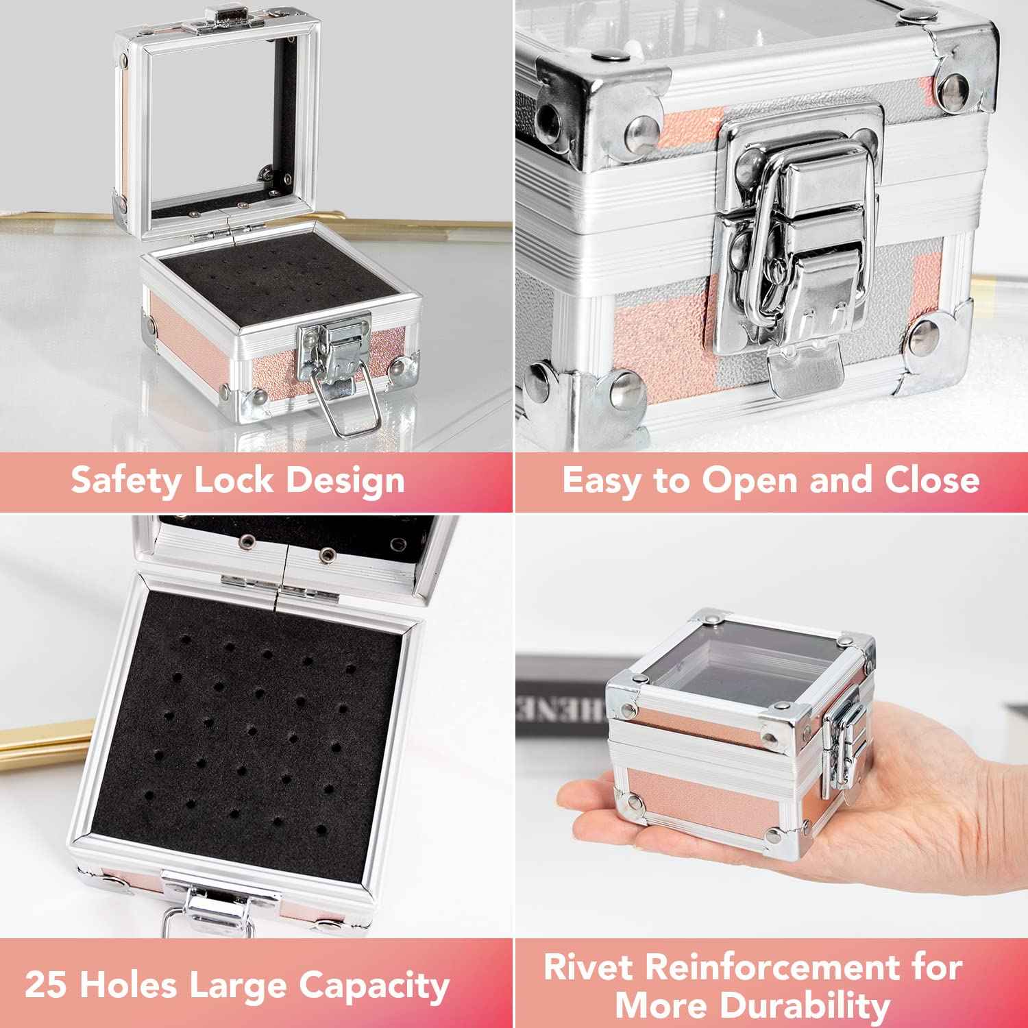 Onism 25Pcs Nail Drill Bits Set - 3/32 Inch Tungsten Carbide Ceramic Nail Bits Kit for Professional Manicure Pedicure Remover for Home Salon Acrylic Gel Nail Polish - With Nail Tool Box