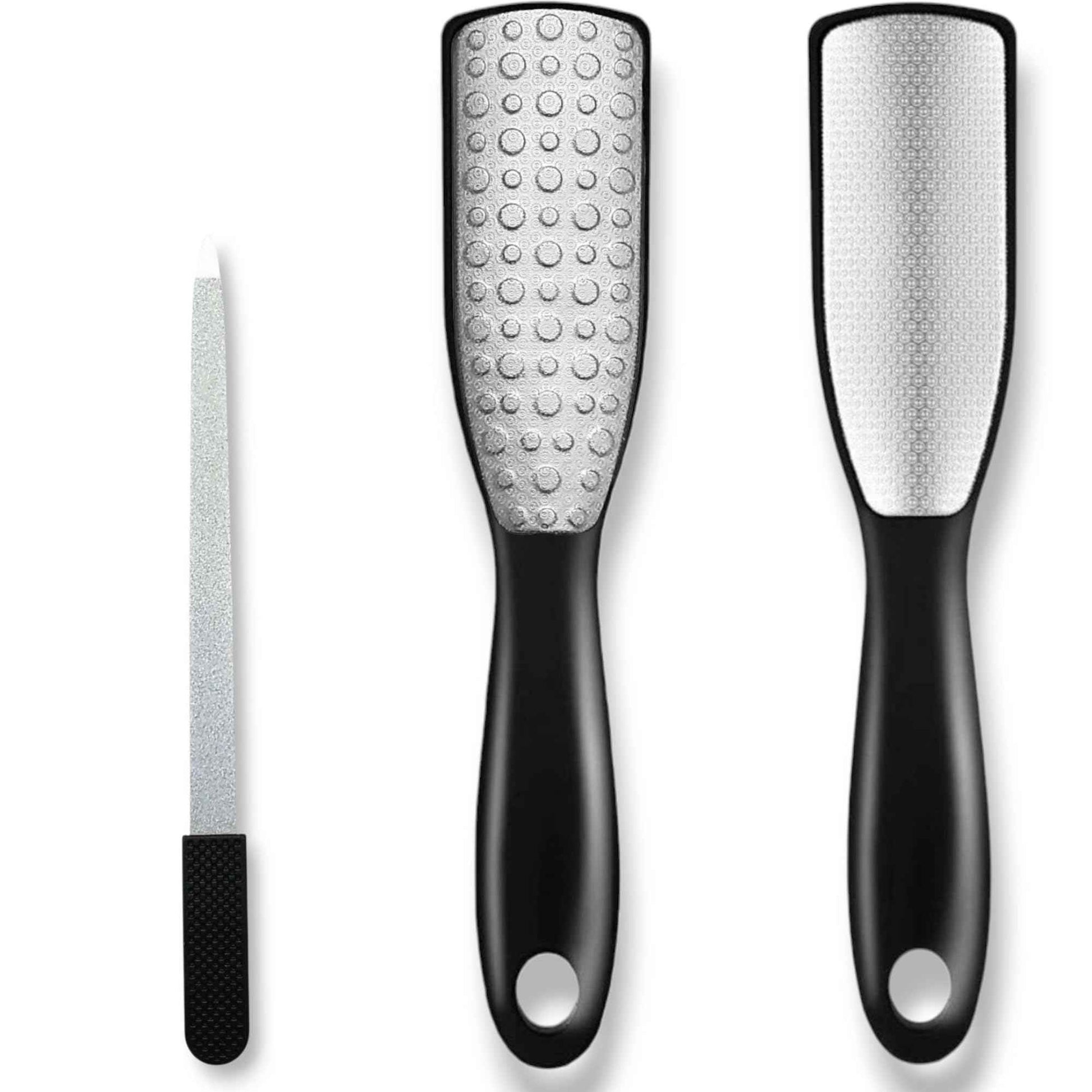 Professional Elegant Series Black Sapphire Foot File 9.6" –Dual-Sided Callus Remover with Silk-Touch Handle–Luxurious Spa-Like Treat for Smooth, Soft Feet, Durable & Hygienic Pedicure Tool–Wet&Dry Use