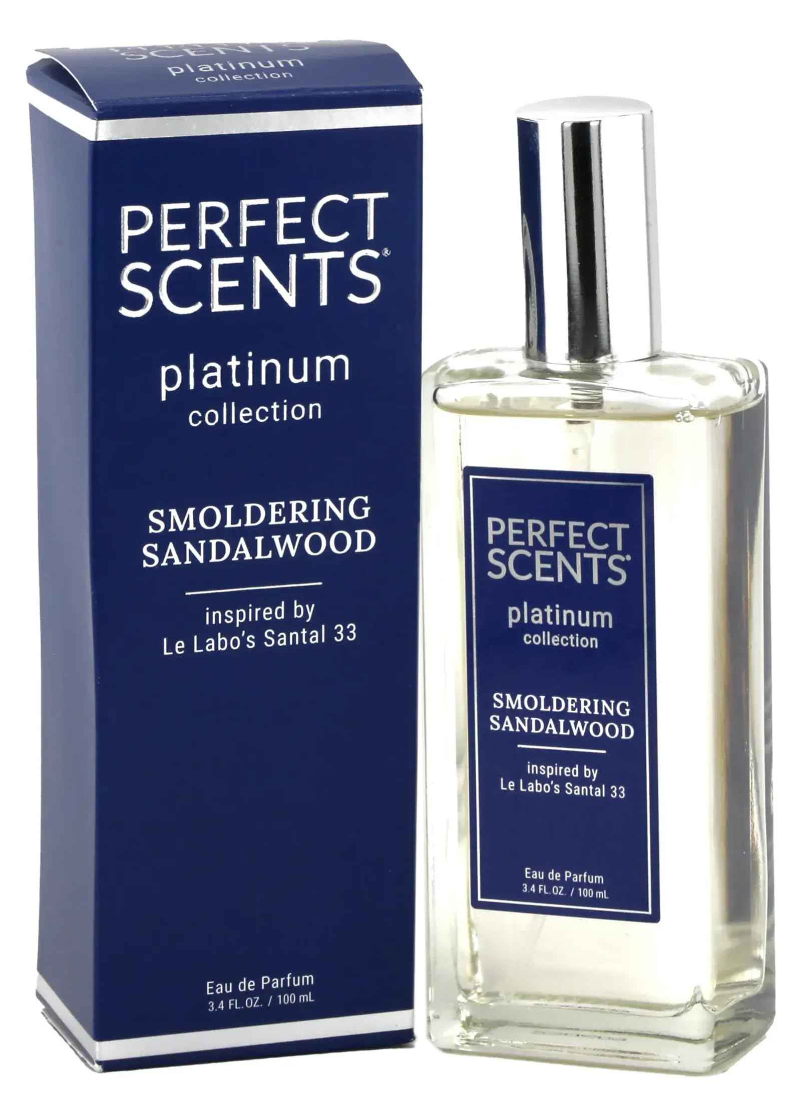 Perfect Scents Fragrances | Inspired by Le Labo’s Santal 33 | Platinum Collection | Smoldering Sandalwood | Unisex Eau de Parfum | Vegan, Paraben & Phthalate Free | Never Tested on Animals | 3.4 Fl Oz