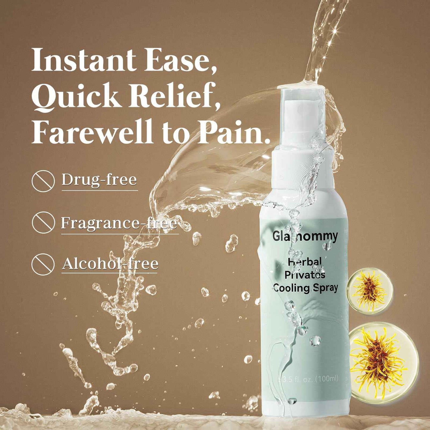 Glamommy Postpartum Recovery Essentials Kit for Women, Labor & Delivery Postpartum Care, Peri Bottle, Cooling Spray, Disposable Postpartum Underwears, Postpartum Pads, Hot&Cold Packs, Soothing Liners