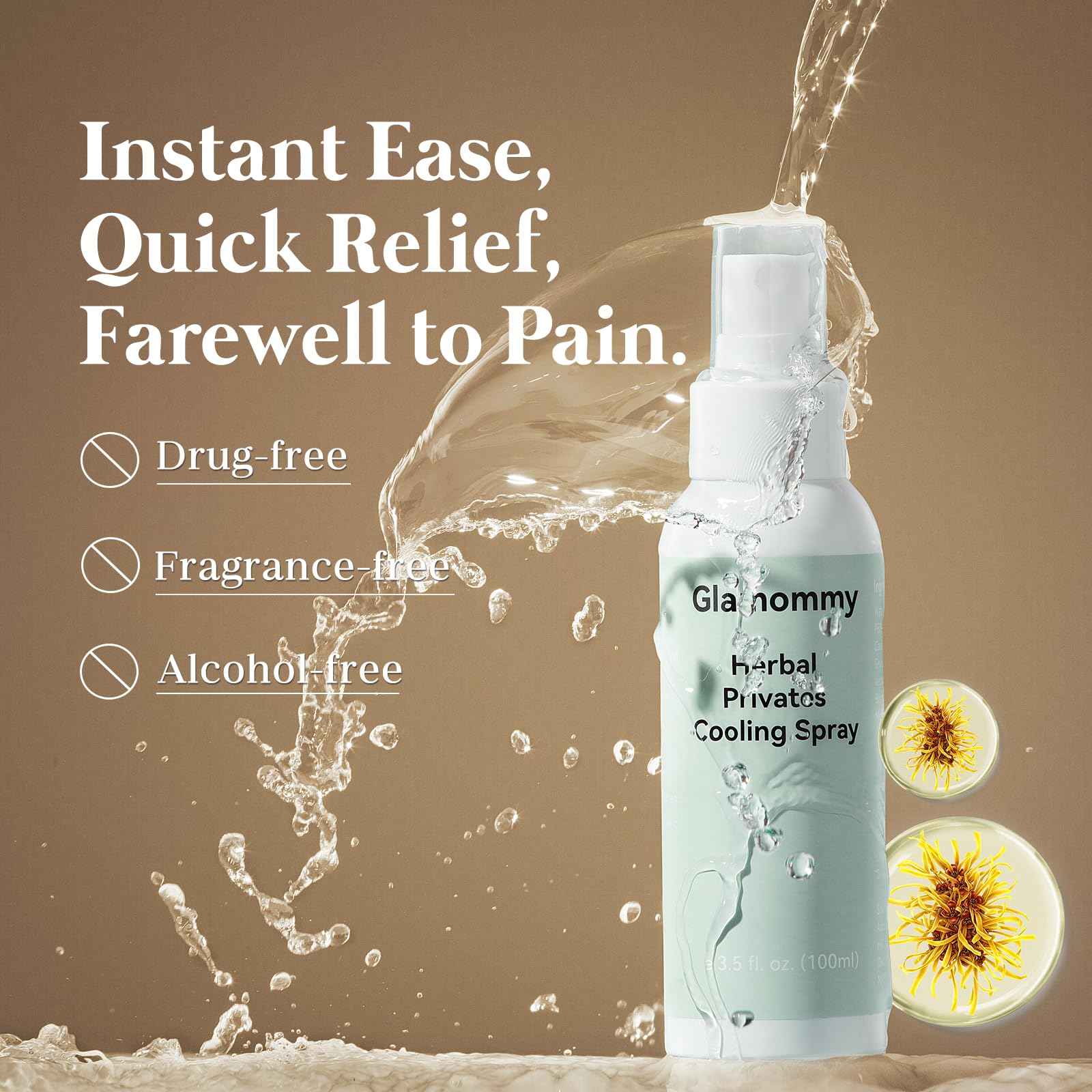 Glamommy Postpartum Recovery Essentials Kit for Women, Labor & Delivery Postpartum Care, Peri Bottle, Cooling Spray, Disposable Postpartum Underwears, Postpartum Pads, Hot&Cold Packs, Soothing Liners