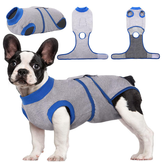 Kuoser Recovery Suit for Dogs Cats After Surgery, Professional Pet Recovery Shirt Dog Abdominal Wounds Bandages, Substitute E-Collar & Cone,Prevent Licking Dog Onesies Pet Surgery Recovery Suit