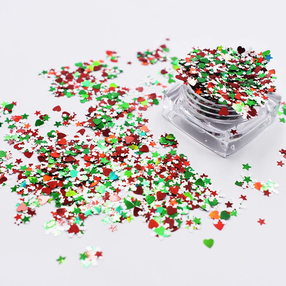 10 Grams/Pack - Christmas Holiday Snowflake Tree Mixes Series Glitter - Festival Rave Beauty Makeup Face Body Nail Art Craft Tumbler Decoration Christmas-7