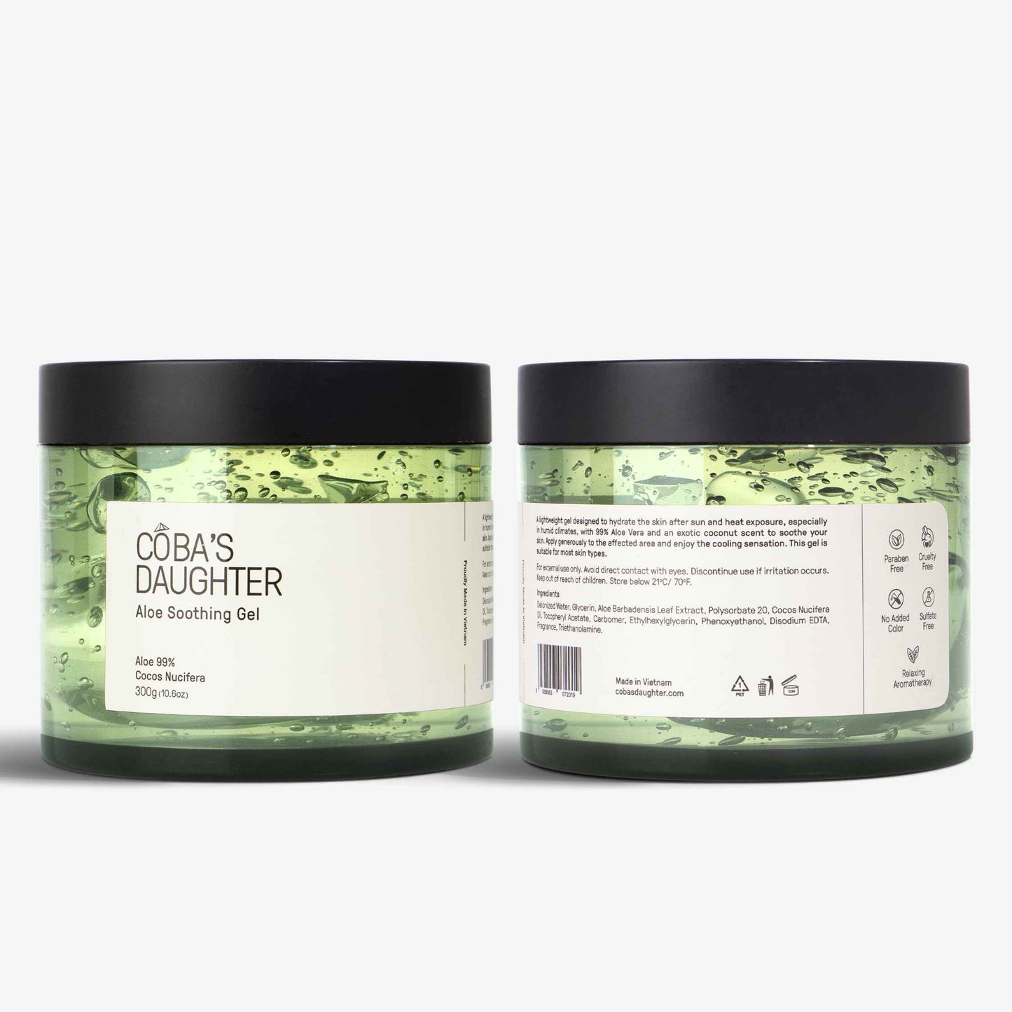 COBA'S DAUGHTER 99% Pure Aloe for Sunburn Relief & After Sun Recovery| Coconut Scented Aloe Vera Gel |Organic Aloe Vera Gel for Face & Body - Hair Hydration & Cooling Lotion (10.6 oz)