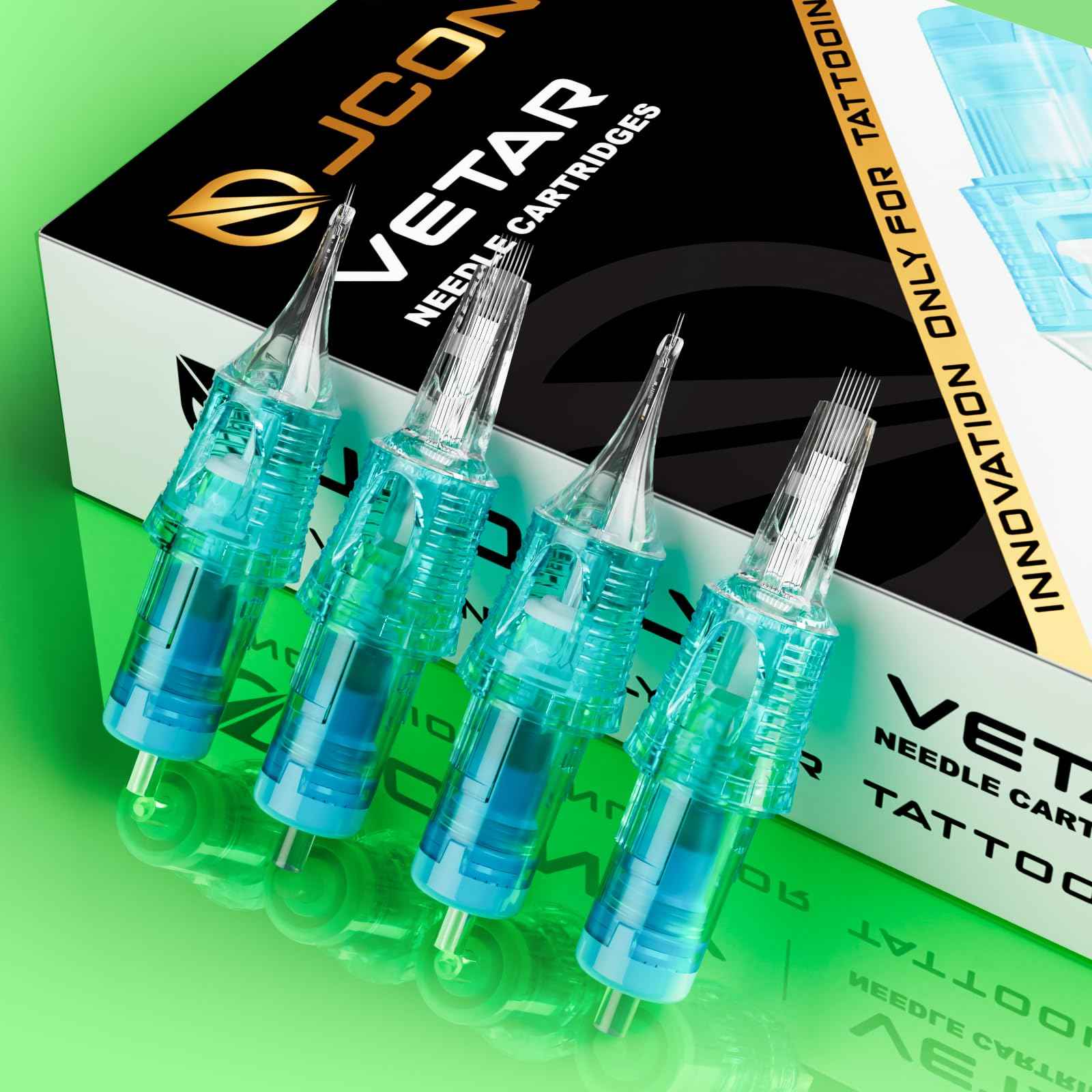 VETAR Tattoo Cartridge Needles - 20Pcs Tattoo Needles 1207RL Round Liner #12 Standard Tattoo Cartridge Diameter 0.35mm Cartridges Tattoo Needles for Machine Kit Tattoo Supplies
