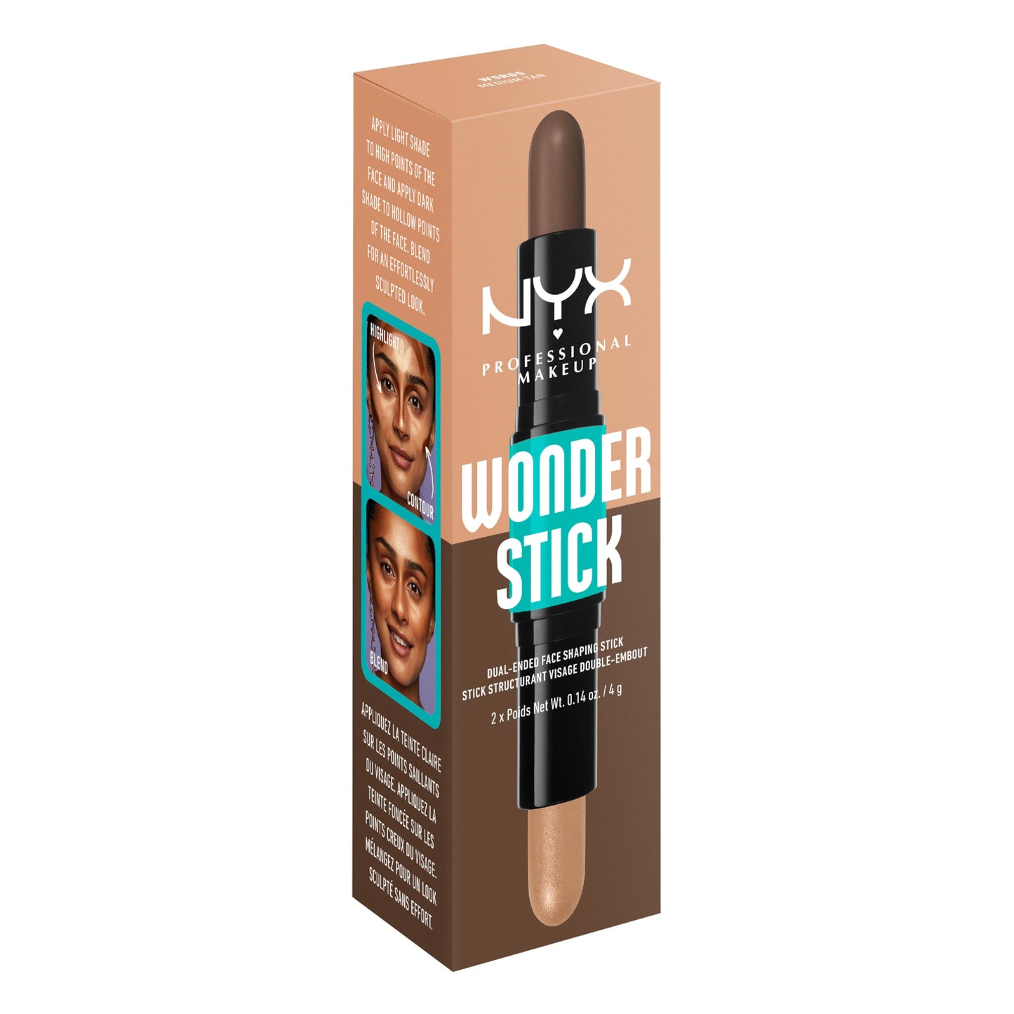 NYX PROFESSIONAL MAKEUP Wonder Stick, Face Shaping & Contouring Stick - Medium Tan