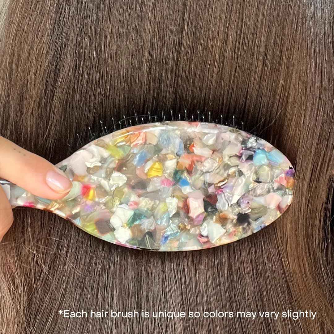 Everist Smooth & Shine Hair Brush – Vegan Boar Bristle Detangling & Smoothing Brush for All Hair Types