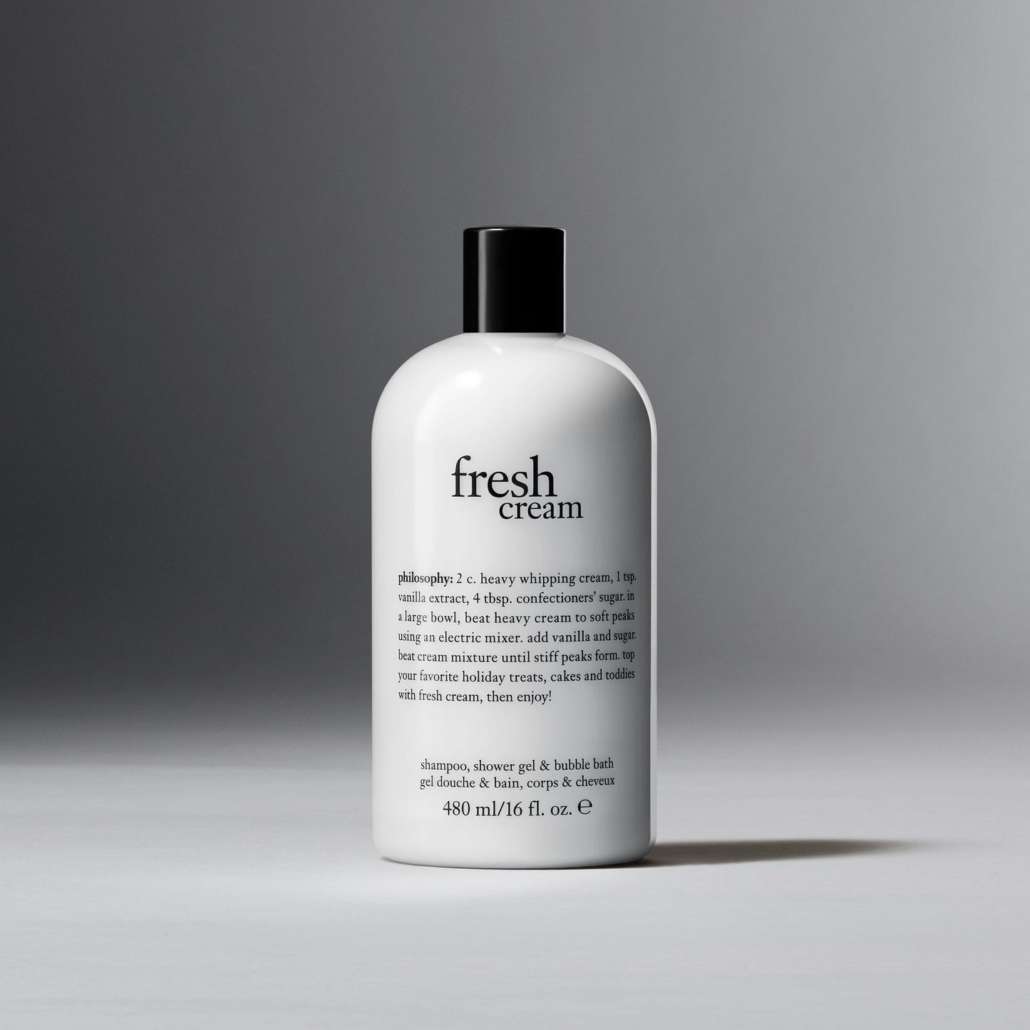 philosophy - fresh cream - cleanse, condition, smell sweet, soften skin & hair from head to toe - Notes of vanilla and sweet cream