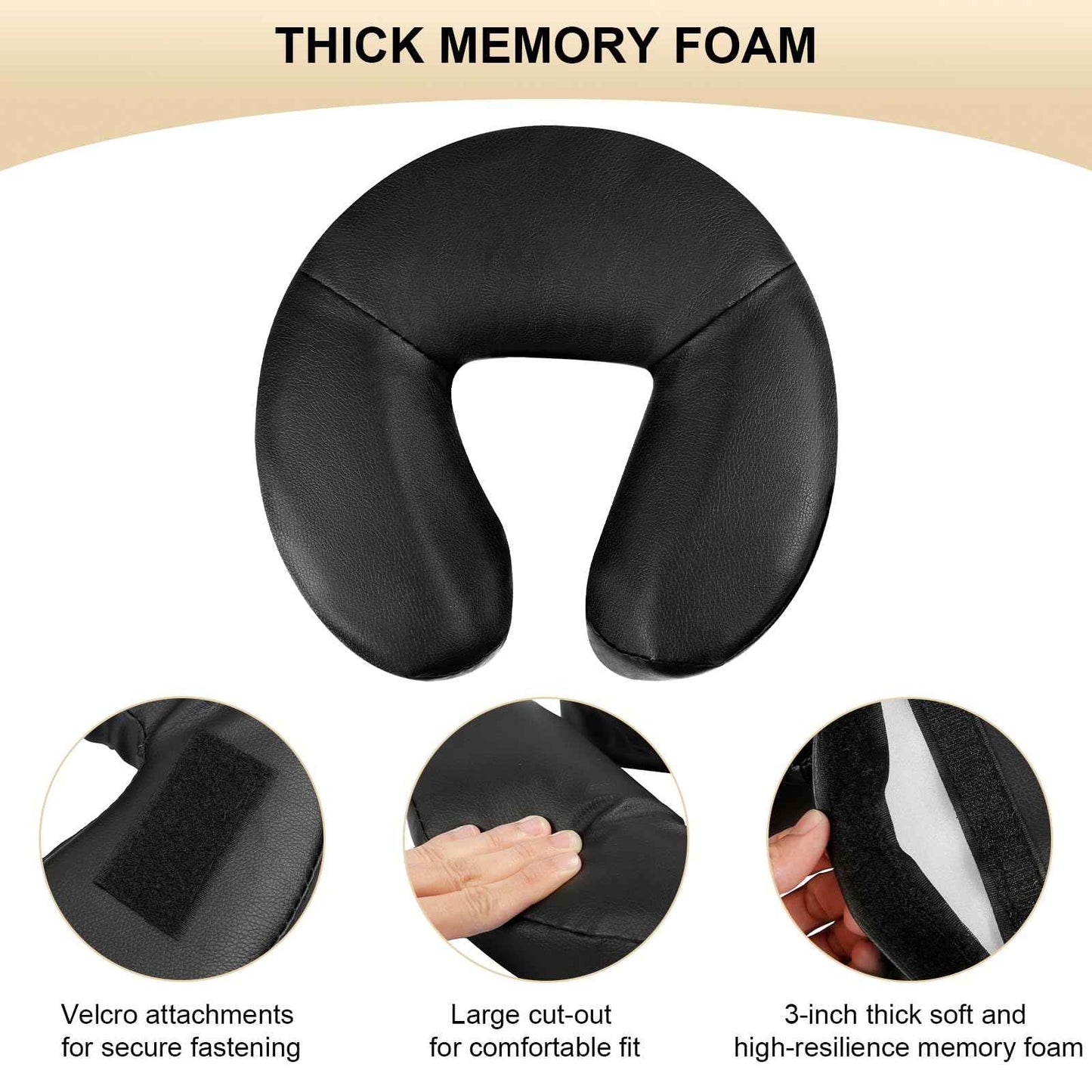 VARIPOWDER Adjustable Massage Table Face Cradle with Pillow Cushion Massage Table Bed Chair Headrest ＆ Face Pillow Massage Platform Head Rest Cushion Cradle for Salon Home Mattress Top Massage Kit