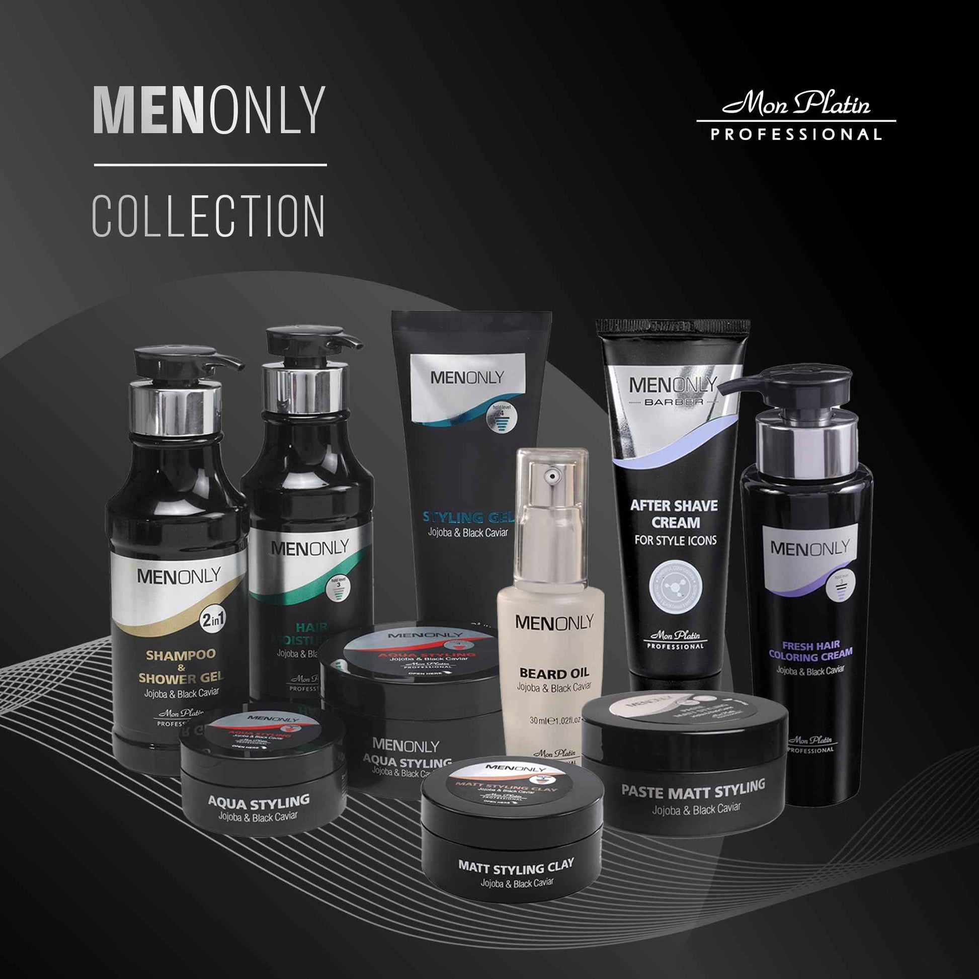 Mon Platin Men’s Daily Shampoo – Black Caviar & Jojoba Extracts – Anti-Dandruff, Volumizing & Refreshing – 400ml