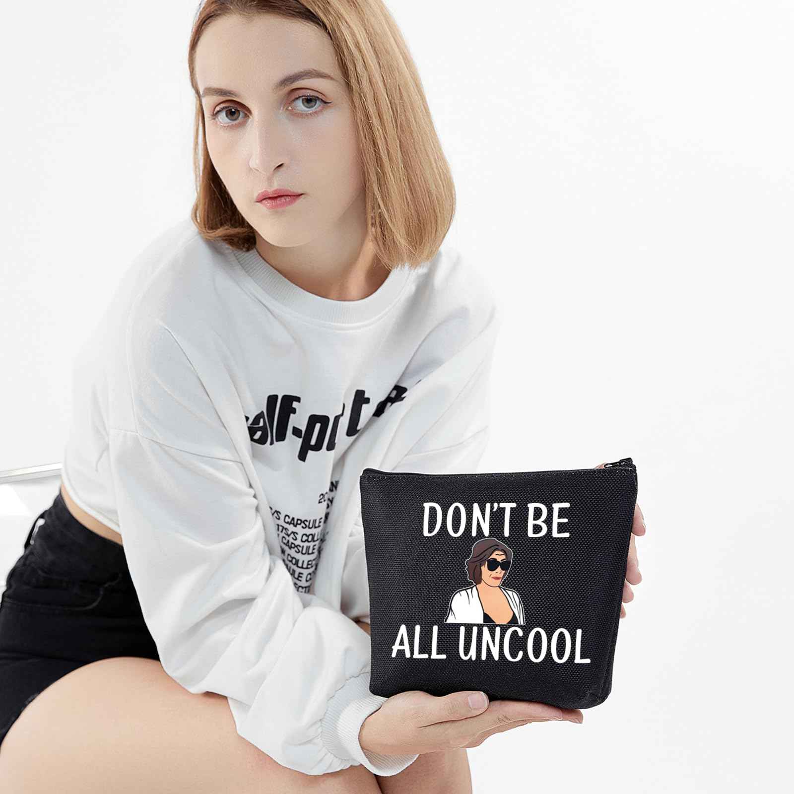LEVLO Stars Fans Gifts Don't Be All Uncool Makeup Bags Housewives Gifts (Don't Be All Uncool+black)
