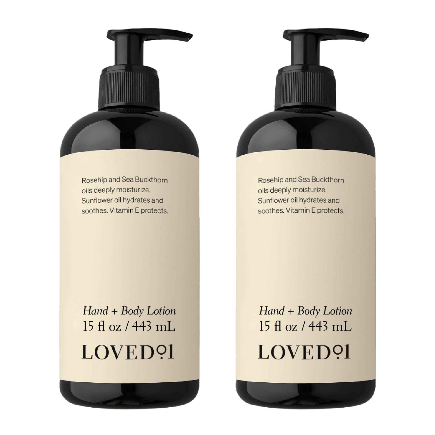 Loved01 Hand & Body Lotion, John Legend Skincare, Fragrance-Free, Daily Lightweight Cream, Oprah's Favorite Things, Formulated with Shea Butter & Vitamin E, 2-Pack (15 oz each)
