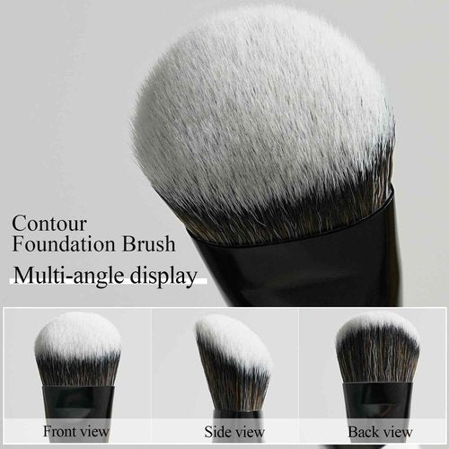 BEILI Makeup Brushes 12 Pieces 18 In 12 Double-Sided Contour Foundation Highlight Blush Brush Eyeshadow Eyeliner Concealer Brush Black and White Suitable for Travel, Gifts, Makeup Lovers