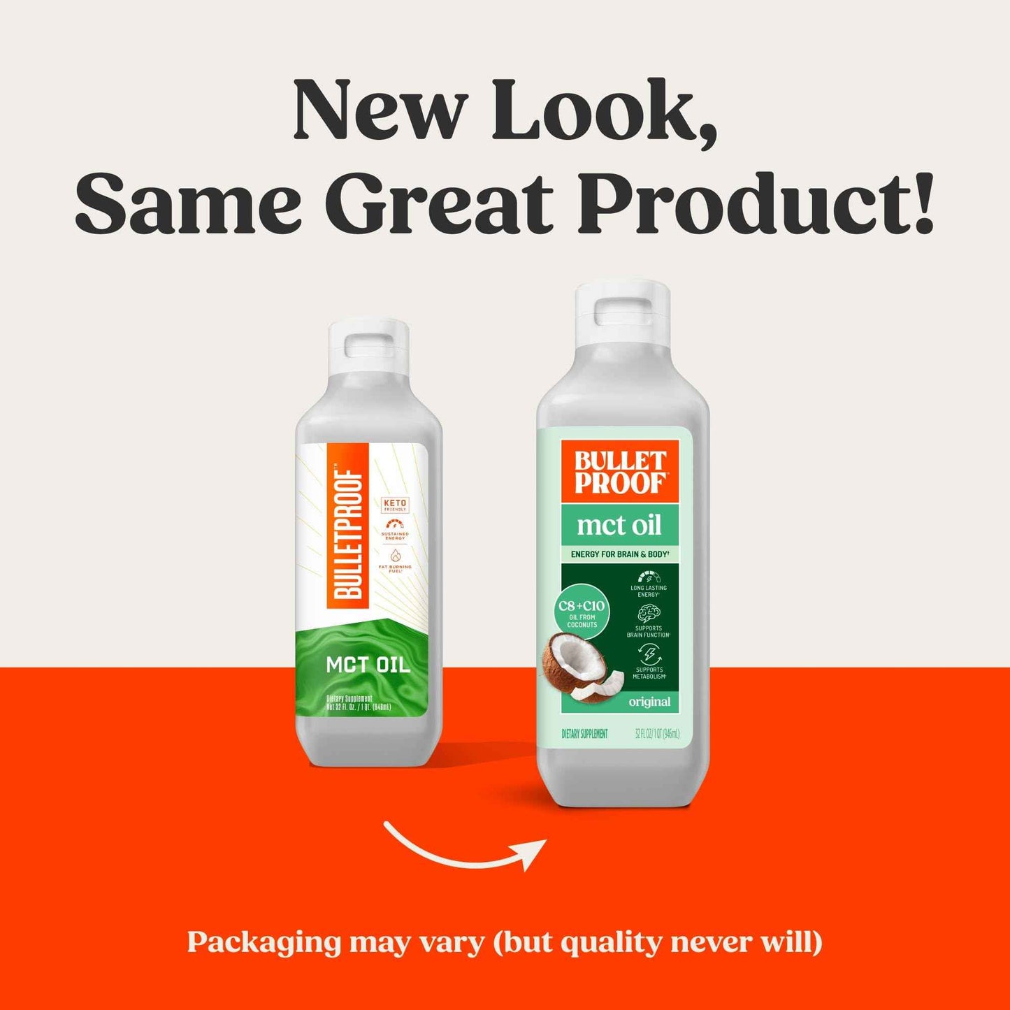 Bulletproof MCT Oil Made with C10 and C8 Oil, 32 Ounces, Keto Supplement for Sustained Energy, Brain and Body Fuel, Add to Coffee and Smoothies