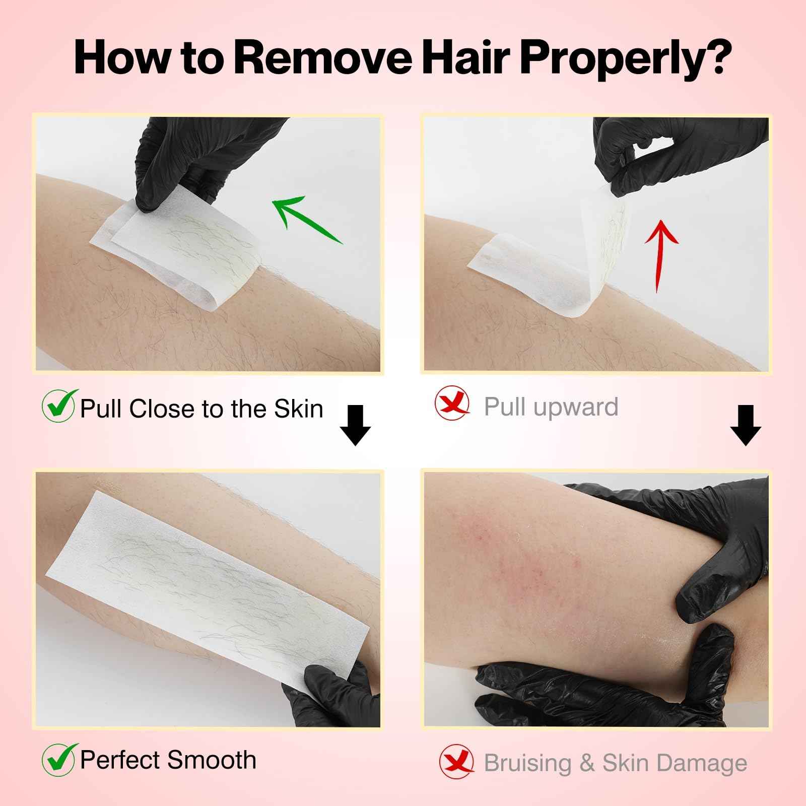 Waxers Roll on Wax Kit Professional Soft Wax Roller Depilatory for Coarse & Thick Hair Removal Waxing Roller Cartridge for Women Men at Home Rose