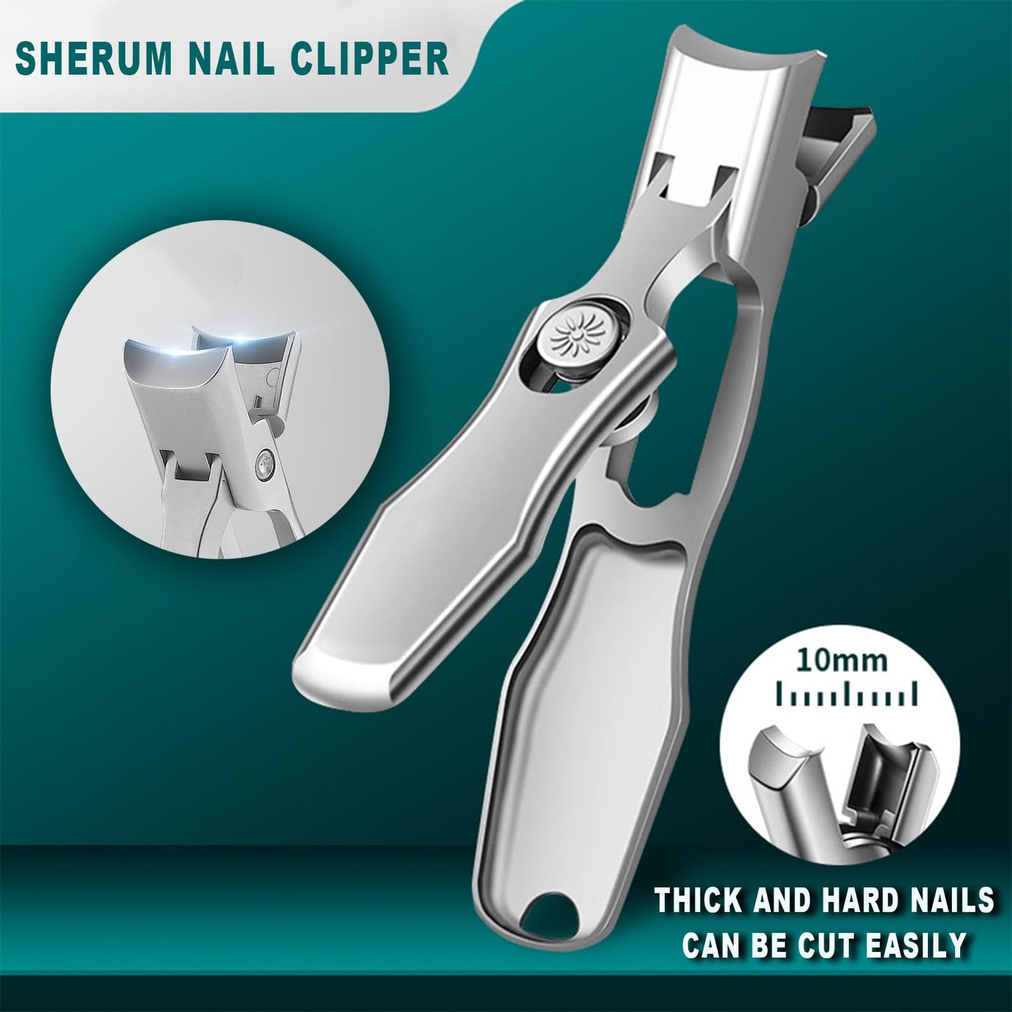 Lux German Grip Nail Clippers Toe Nail Clippers for Thick Nails, Portable Ultra Sharp Nail Clippers,Ultra Sharp Stainless Cumuul Nail Clipper with Catcher for Men Women Sliver