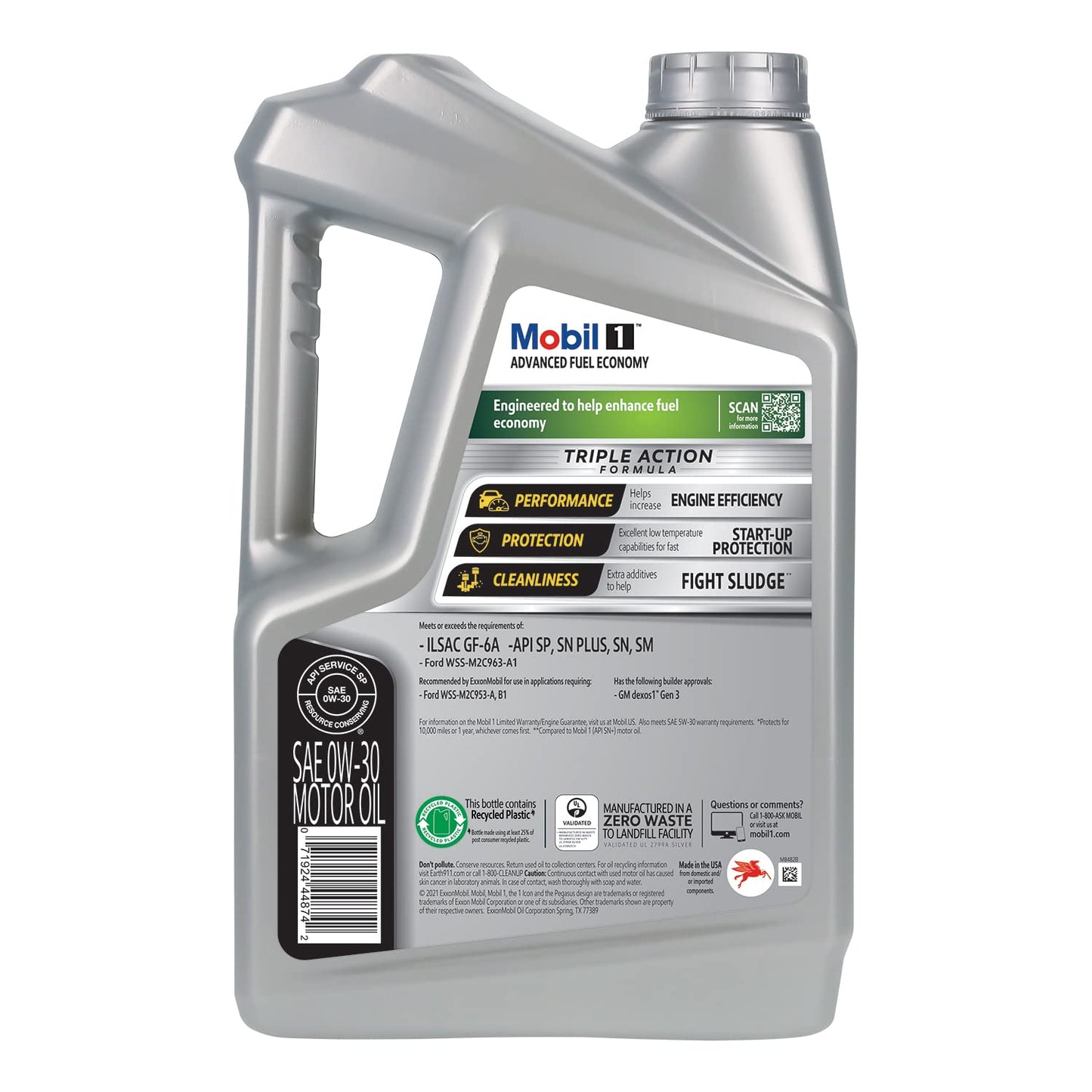 Mobil 1 Advanced Fuel Economy Full Synthetic Motor Oil 0W-30, 5 Quart