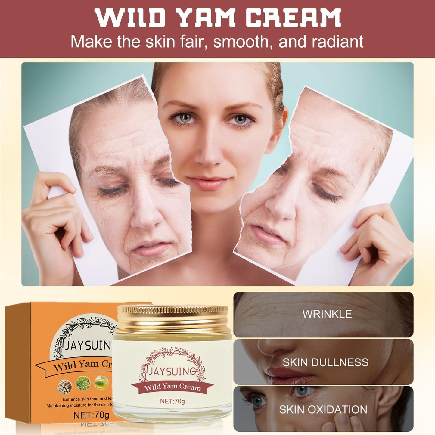 Generic 2PCS Wild Yam Cream, Wild Yam Root Cream Organic for Hormone Balance, Wild Yam Cream for Women, Promoting Perimenopause and Menopause Support