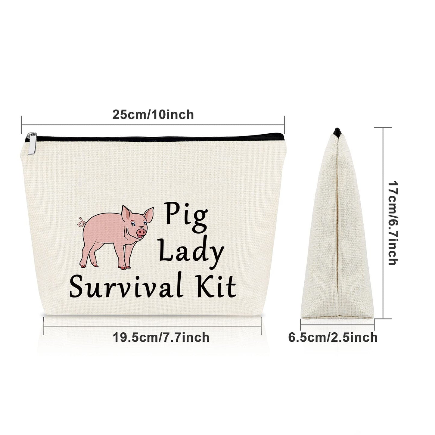 Pig Gifts for Girls Pig Lover Gift Makeup Bag Animal Lover Birthday Gifts for Women Cute Pig Themed Gifts Cosmetic Bag Pink Pig Gifts for Sister Friend Birthday Christmas Gifts Travel Pouch