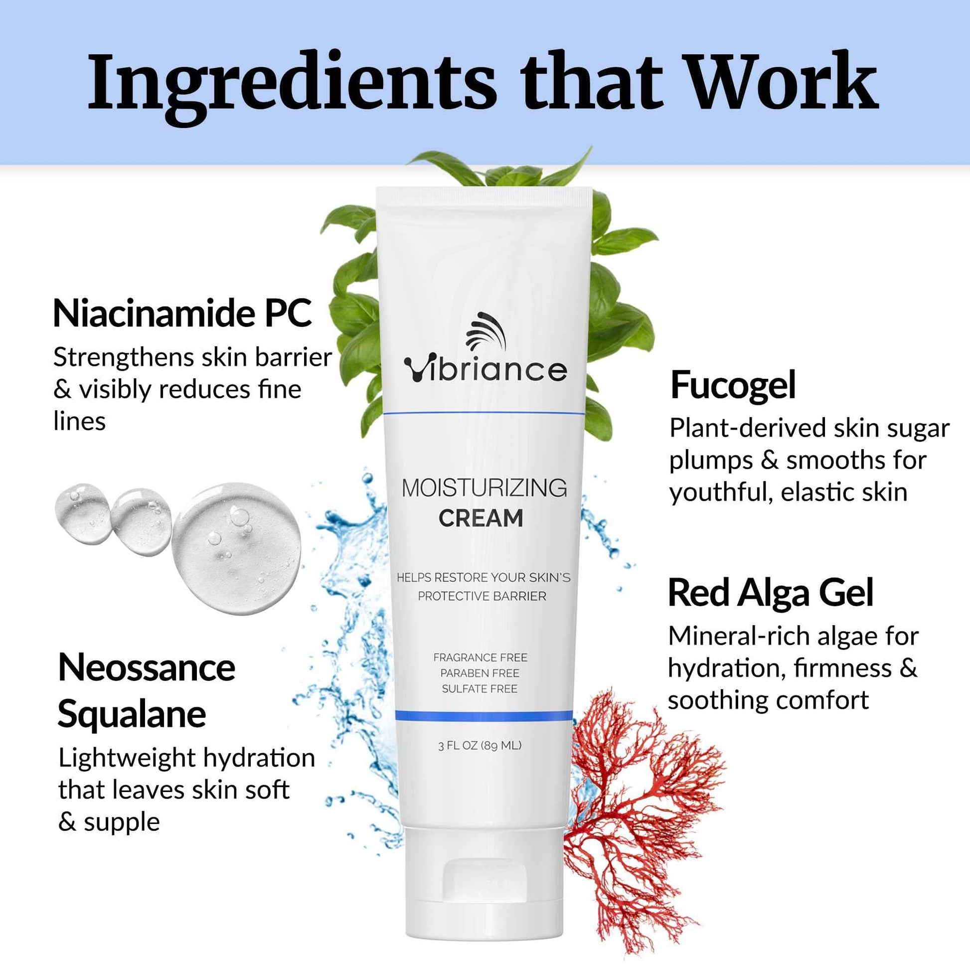 Vibriance Moisturizing Cream | Anti Aging Moisturizer for Face with Squalane, Niacinamide | Moisturizer for Aging Skin | Day/Night Face Cream for Older Women 60 Plus