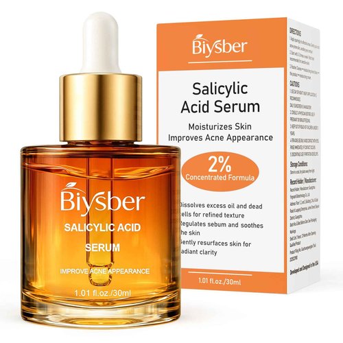 BIYSBER Salicylic Acid 2% Serum Solution for Face: Gently Exfoliating Facial Serum for Acne,Blackhead & Open Pores & Reduces Excess Oil - Hydrating& Soothing Skin Care Serum for Acne Prone&Oily Skin