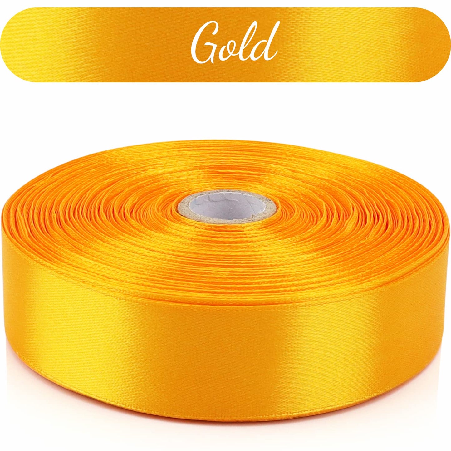 Nsilu 1 inch Gold Ribbon for Gift Wrapping 50 Yards Perfect Wedding Party Wreath Sewing DIY Hair Accessories Decoration Floral Hair Balloons Other Projects