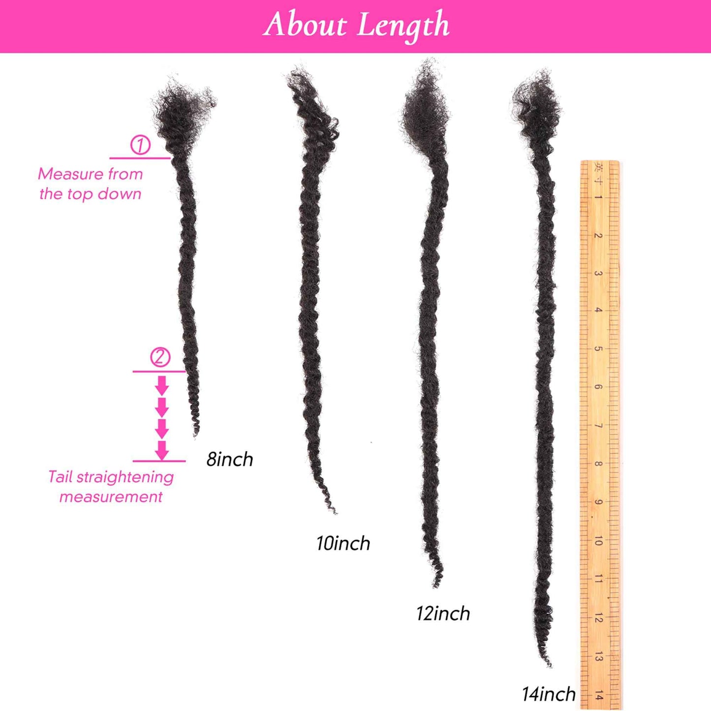 Orientdreads Textured Loc Extensions Human Hair, 100% Real Human Hair Dreadlock Extensions Handmade Permanent loc Extensions (#Natural Black - 0.8cm, 12 Inch 10 Strands)