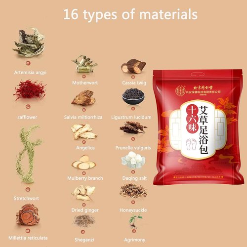 30 PCS Body Detox Foot Soak to Remove Toxins,Lymphatic Drainage Ginger Feet Soak,Mugwort Herbal Foot Detoxing Soak for Dry Cracked Feet Dispel Cold Remove Dampness 泡脚足浴包艾草叶