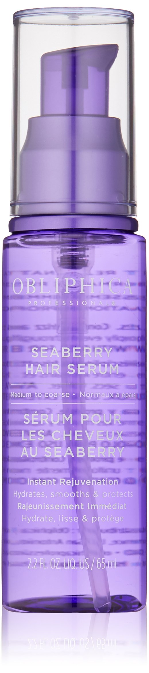 Obliphica Seaberry Leave in Hair Serum for Medium & Course Hair - Vitamins and Omegas for Frizz Free & Nourished Hair - Hair Serum for Dry Hair and Growth - 2.2 Fl Oz