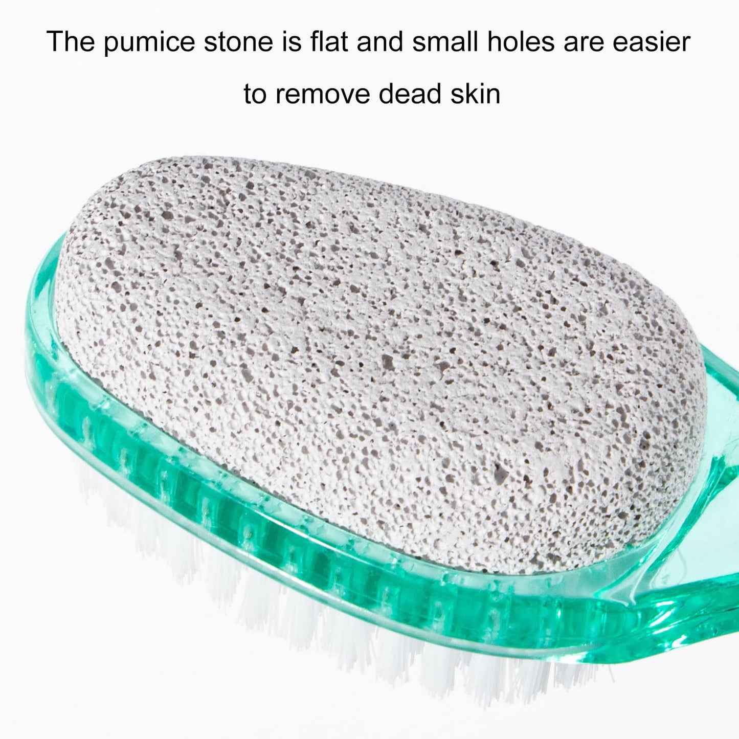 2 Pcs Foot Brush for Shower with Handle 2 in 1, Ooloveminso Large Foot Pumice Stone Brush Scrubber Foot File Calluses Remove Suitable for Horniness Foot Spa, Foot Care Smooth Skin (Green)