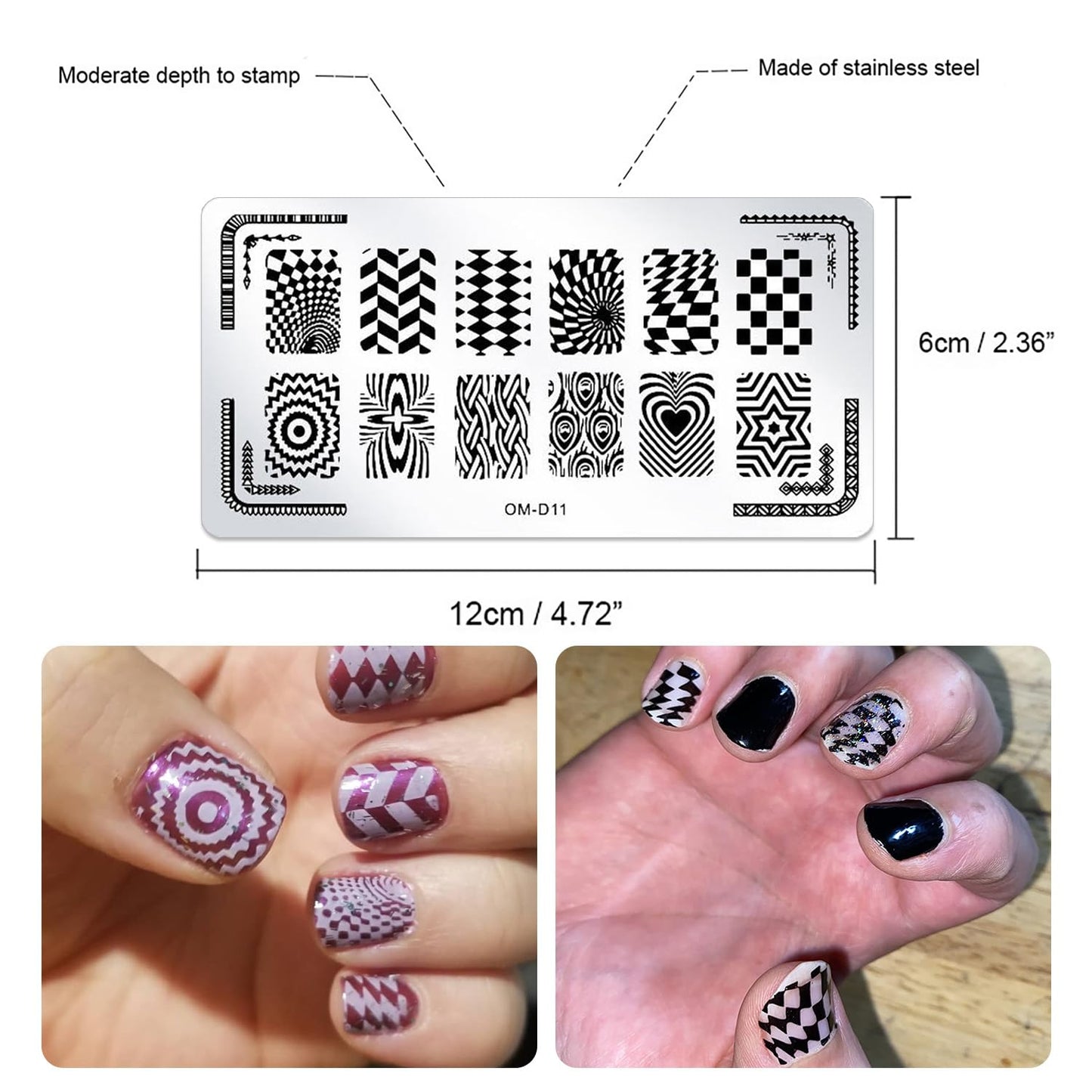 SILPECWEE 10Pcs Nail Art Stamping Plates Set Animals Design Nail Image Stamp Plates Manicure Templates Nail Art Tools