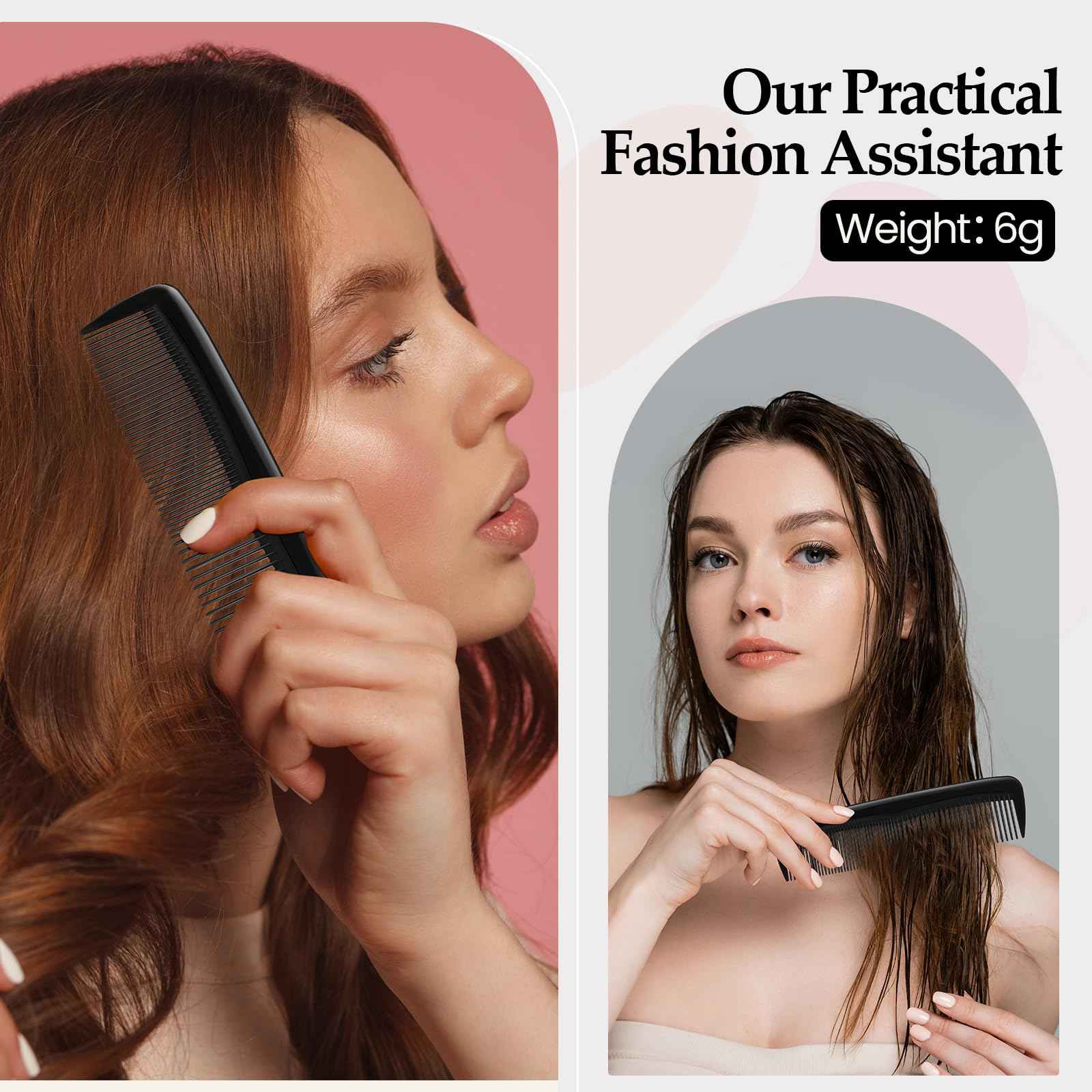 Zopeal 400 Pieces Hair Comb Bulk 5 Inch Mini Small Plastic Black Combs for Hair Cutting Pocket Styling for Women Men,Travel, Hotel, Homeless, Nursing Home, Charity