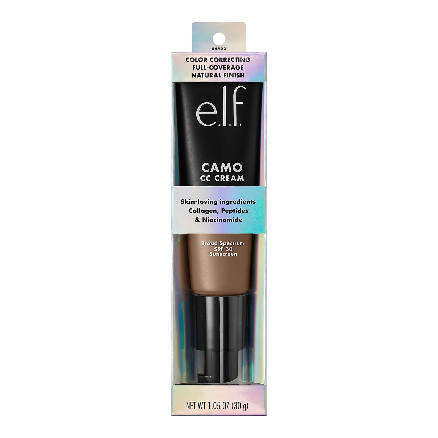 e.l.f. Camo CC Cream, Color Correcting Medium-To-Full Coverage Foundation with SPF 30, Deep 510 C, 1.05 Oz (30g)