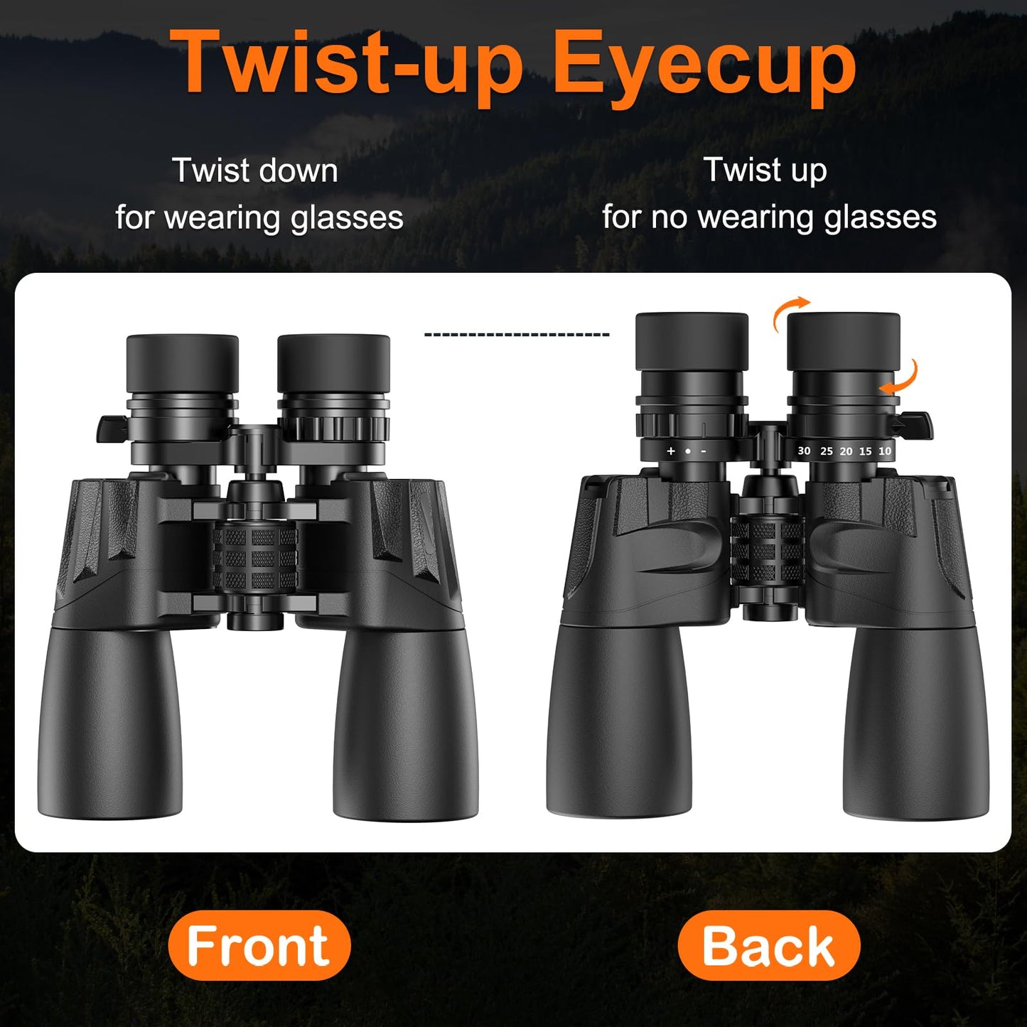 10-30x50 Zoom Binoculars for Adults High Powered Binoculars with Phone Adapter, Tripod, Waterproof - for Adults Bird Watching, Hunting, Traveling, Hunting,Concerts,Clear Low Light Vision at Night