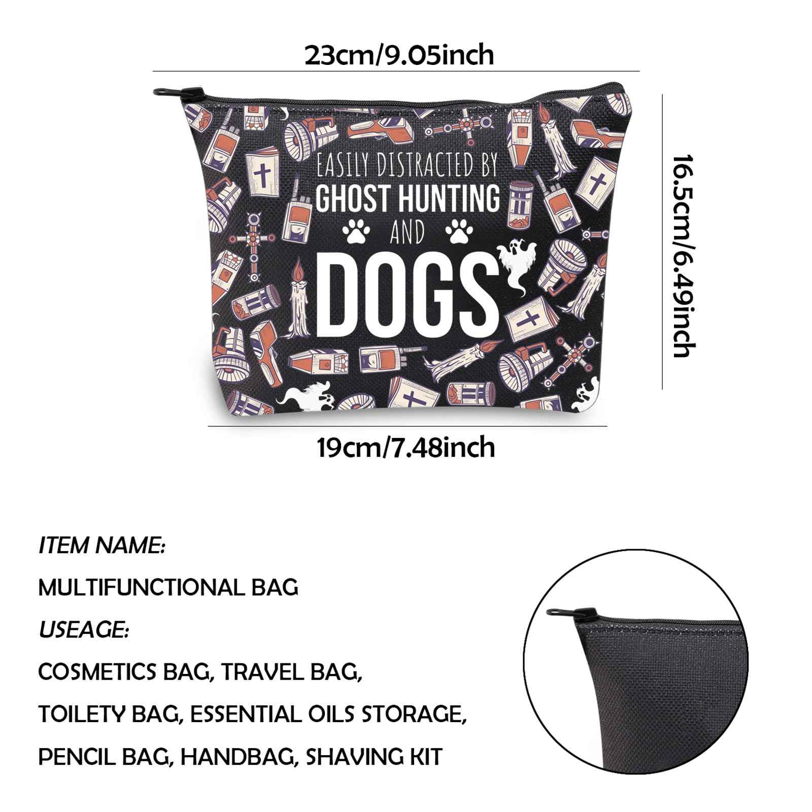 WCGXKO Dog Lover gift Dog Owner gift Adventurers Gift Hallowen Day Gift Zipper Pouch Makeup Bag (HUNTING AND DOGS)