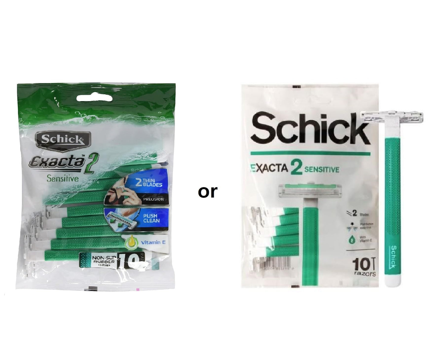 Schick Exacta2 Sensitive Skin Disposable Mens Shaver 20 Count (10 Count x 2Pack) 2023 New Verson