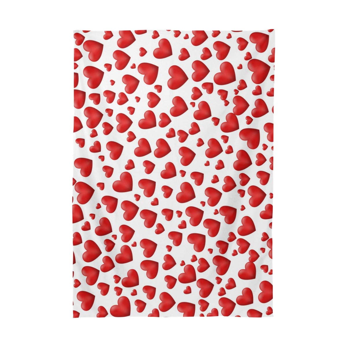 WIHVE Rectangle Tablecloth Valentine's Day Red Love Heart Solid Polyester Fabric Tablecloth for Kitchen Dinning Wedding Holiday Party Decorations 60x120 Inch