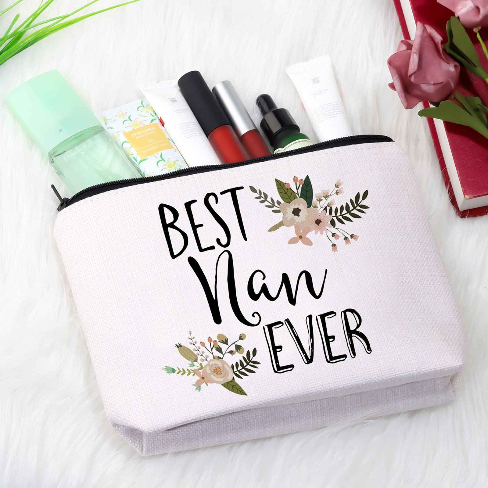 GJTIM Nan Gift for Grandma Makeup Bag Mother's Day Gifts Grandmother Birthday Gifts Best Nan Ever Cosmetic Bag Travel bag (Best Nan Ever Bag)
