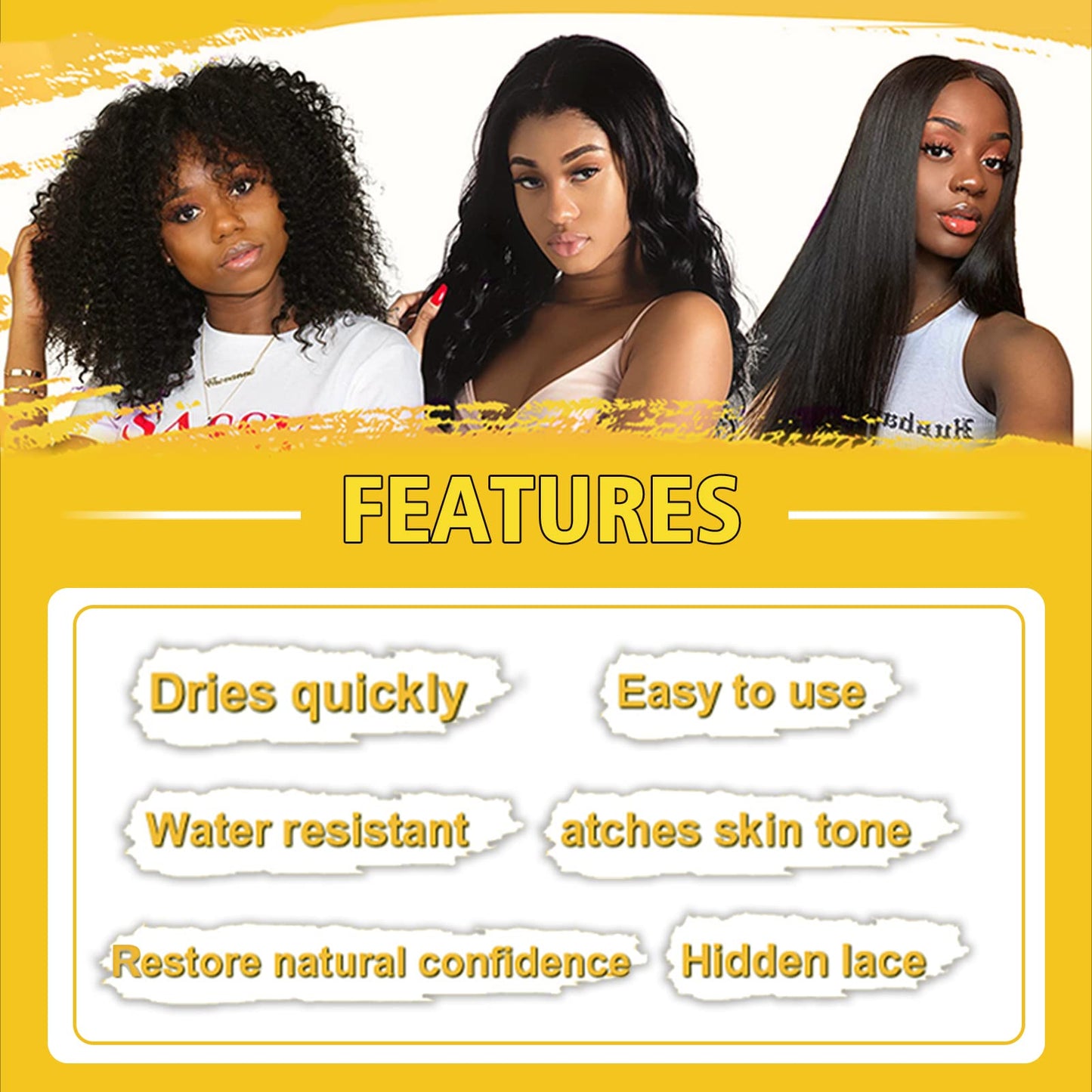 Lace Tint Melting Hair Mousse, 6.8 fl oz Lace Tint Mousse for Women Hair Wig Lace Wigs Toupees and Hairpieces Natural Finishing Lace Color, Lace Tint Mousse for Wigs Melts Lace Foam Tint(Light Brown)