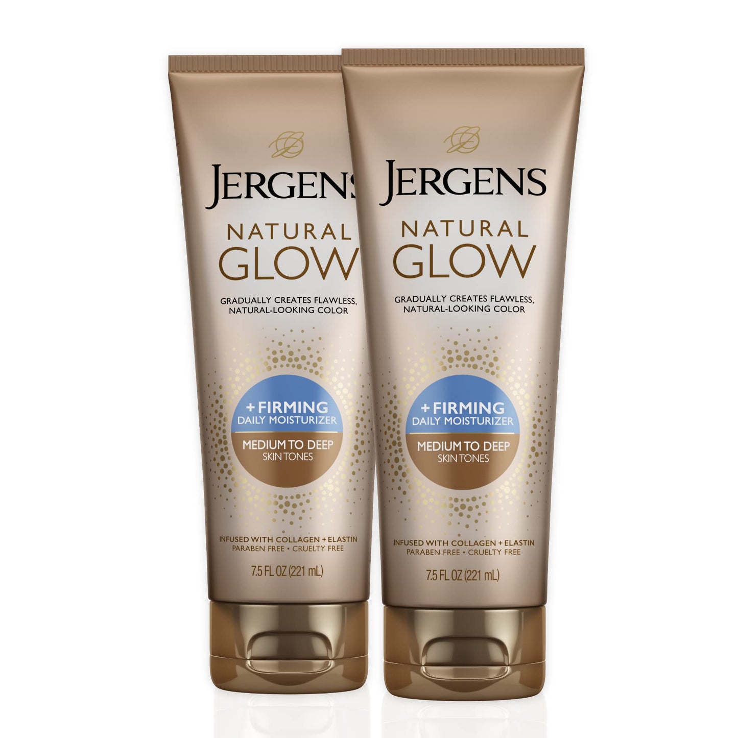 Jergens Natural Glow +FIRMING Self Tanner Body Lotion, Medium to Tan Skin Tone & Natural Glow 3-Day Self Tanner for Medium to Deep Skin Tone