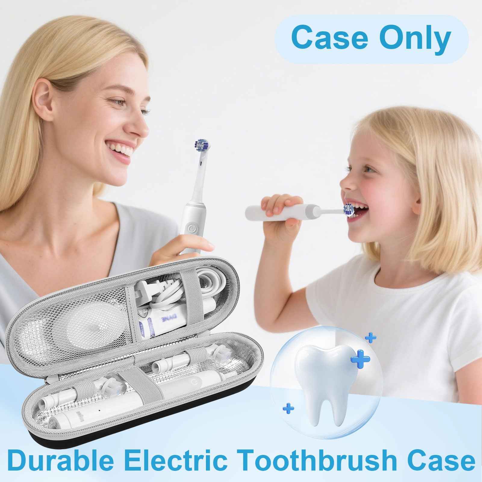 ICIMBI Electric Toothbrush Travel Case for Oral B/Oral-B Pro 1000 1500 5000 7000 Electric Toothbrush,Hard EVA Protective Toothbrush Holder, Includes 2 Brush Head Caps, Compact & Water-Resistant