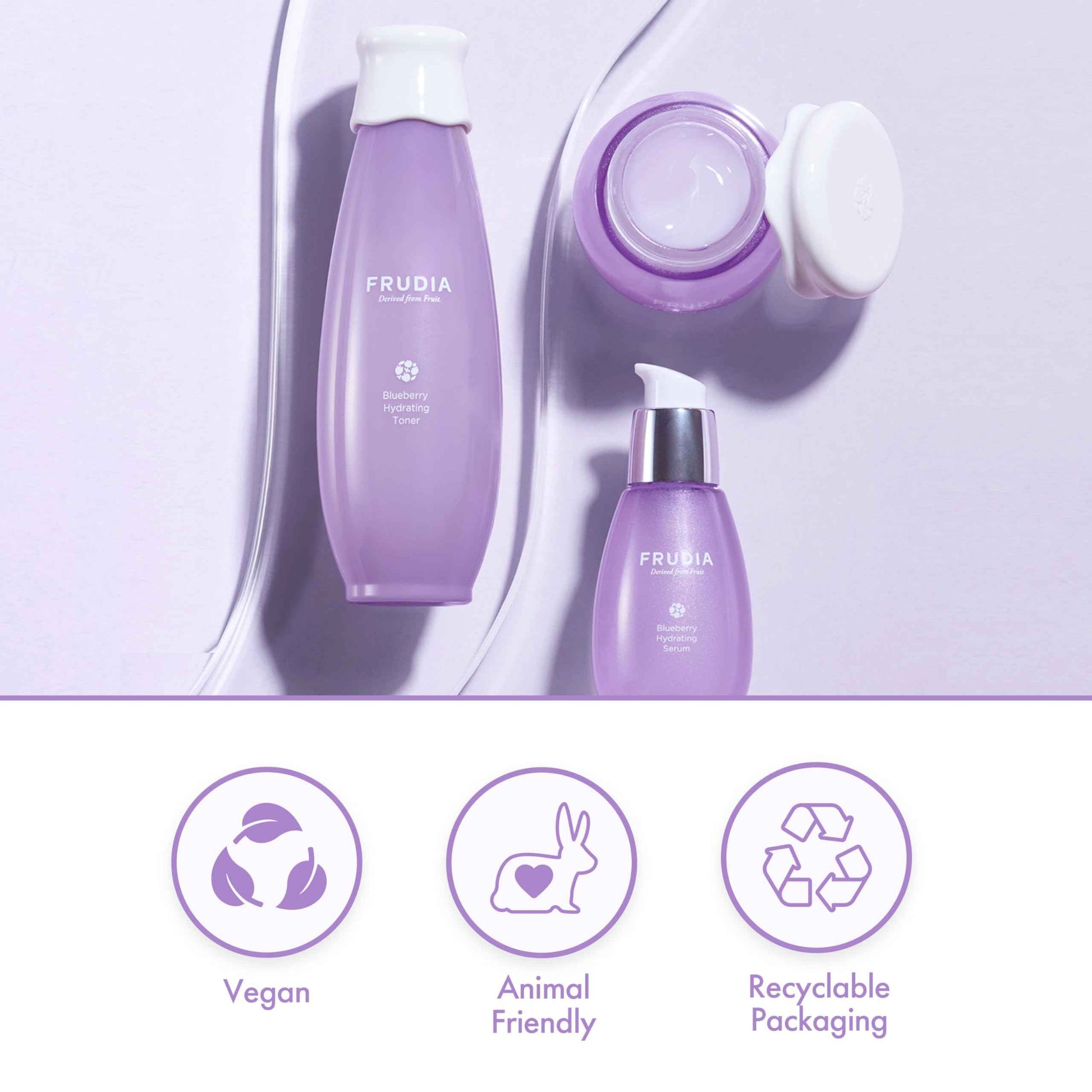 FRUDIA Blueberry Hydrating Face Cream, Vegan Korean Face Moisturizer with 77% Blueberry Extract, Panthenol & Fruit Seed Oils for Dry Skin (1.94 fl oz)