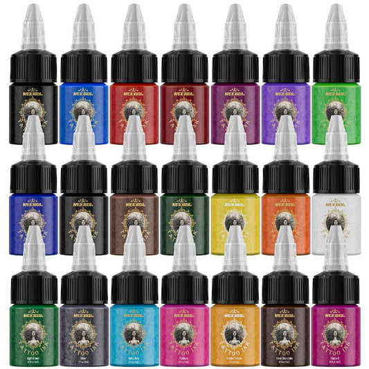21 Colors Tattoo Ink Set,1/2 oz (15ml) per Bottle Professional Tattoo Ink Colors Set for Outlining&Shading, Tattoo Pigments for Body Art Tattoo Supply Gift for Artist and Beginners